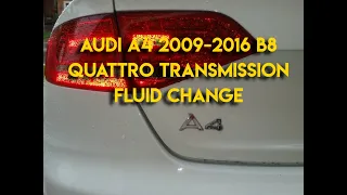 2010 Audi A4 B8 Transmission fluid and center differential Transfer Case oil change