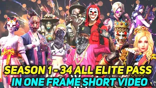 SEASON 1 - 34 ALL ELITE PASS FREE FIRE || FREE FIRE ALL ELITE PASS IN ONE FRAME || GARENA FREE FIRE