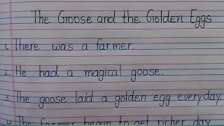 The goose and the golden egg story in english |10 lines story of the goose and the golden egg