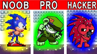 FNF Character Test | NOOB vs PRO vs HACKER | Gameplay VS Playground | VS Dorkly Sonic Flippy Flaky