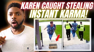 🇬🇧BRIT Reacts To KAREN'S GET CAUGHT STEALING - INSTANT KARMA!