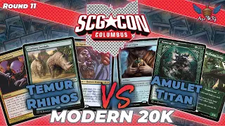 MTG Modern | Temur Rhinos vs Amulet Titan | SCGCON Columbus Modern 20k | Round 11