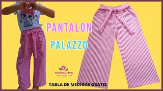 Como hacer un PANTALON para niña con elastico, pantalon PALAZZO, muy FACIL paso a paso