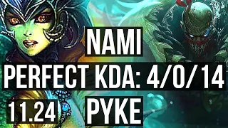 NAMI & Seraphine vs PYKE & Kai'Sa (SUP) | 4/0/14, 68% winrate | EUW Master | 11.24