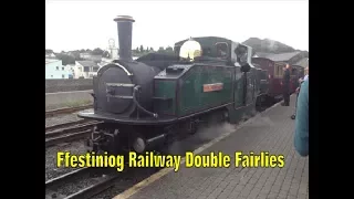 Ffestiniog Railway Double Fairlies at Portmadog station