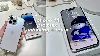 iphone 14 pro max unboxing (1TB silver) | setup + accessories