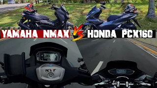 Yamaha nmax v2.1 vs Honda pcx 160 | side by side comparison | 0-100kph challenge