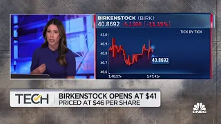 Birkenstock opens trading at $41 after getting priced at $46 per share