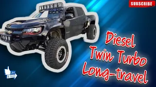 Prerunner chevy, long travel twin turbo diesel