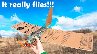 How to make Flying Plane out of cardboard and plastic bottle DIY