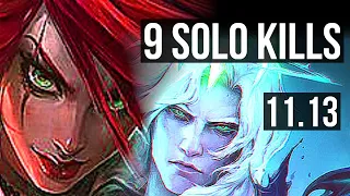 KATARINA vs VIEGO (MID) (DEFEAT) | Quadra, 9 solo kills, Legendary, 900+ games | BR Diamond | v11.13