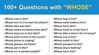 100+ Questions with WHOSE | English Sentences for Daily Use | English Speaking Practice