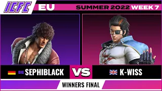 Sephiblack (Miguel) vs. K-Wiss (Hwoarang) Winners Final - ICFC EU Tekken 7 Summer 2022 Week 7