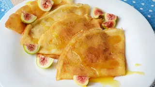 Нежные блинчики с сахаром и сливочным маслом | Delicate pancakes with sugar and butter