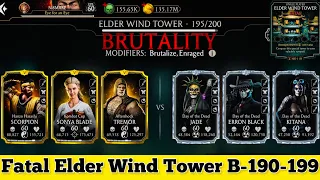 Ascended Gold Team Vs Fatal Elder Wind Tower Hard Battles 190-199  Fight + Reward MK Mobile