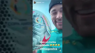 REAÇÃO DE NEYMAR APÓS DAR UMA CANETA EM THIAGO SILVA