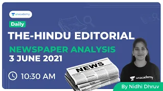 3 June 2021 | Daily Newspaper Analysis | CLAT GK 2021 | Current Affairs | Nidhi Dhruv