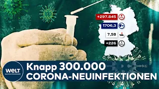 CORONA-HAMMER: Fast 300.000 COVID-19-Neuinfektionen in Deutschland - Inzidenz bei 1706,3