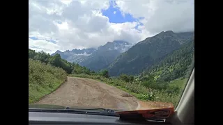 Архыз. Дорога на Софийские поляны(Ледниковую ферму). Поляна Таулу. В горы на Opel Frontera.