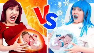 Hot Pregnant Girlfriend Vs Cold Pregnant Sky - FNF Real Life