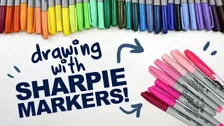MAKING ART WITH SHARPIE MARKERS! | Sharpies | Designing Colorful Fairy Characters | Drawing Process
