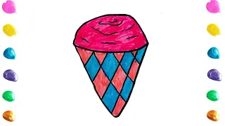 How to draw a colouring ice cream