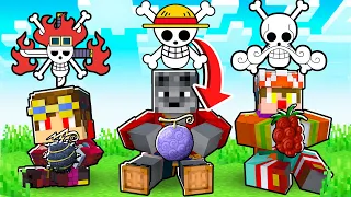 ESCOLHA seu PERSONAGEM de ONE PIECE vendo a JOLLY ROGER da TRIPULAÇÃO e BATALHE no MINECRAFT