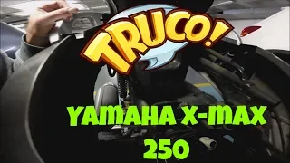 Yamaha x-max 250 truco, como sujetar el asiento levantado?