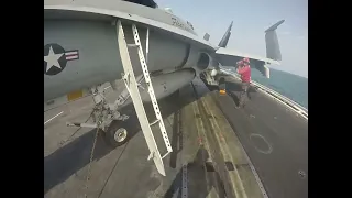 F A 18C Aircraft Carrier Preflight and Startup (Read Desc.)