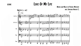 Love Of My Life by Queen for Brass Quintet (sheet music)