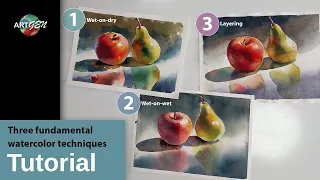Three basic watercolor painting techniques.