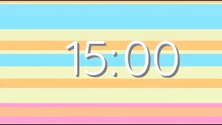 15 Minute Countdown Timer | Stripes | Colorful | Silent