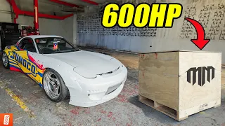 Revealing our NEW 600HP Engine for our Mazda FD RX-7 & installing it immediately (in Puerto Rico)