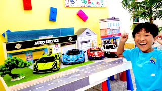 예준이와 예성이의 자동차 차고 만들기 레고 테크닉 조립놀이 Build Car Toy Garage