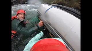 Raft Flip at Green Wall, Illinois River at high flows