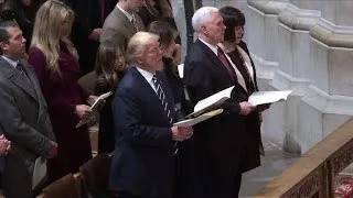 Trump, Pence attend National Cathedral service