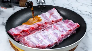 Pork ribs with beer! Nobody believes that they can cook at home! Amazing!