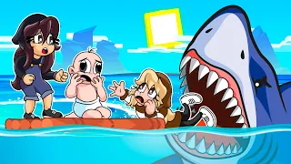 ¡ESCAPAMOS DEL TIBURON GIGANTE! 😱🦈 ¿NOS COMERA? BEBE NOOB VS TIBURONES EN MINECRAFT