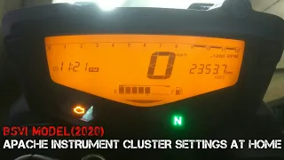 APACHE RTR 160 4V BS6 INSTRUMENT CLUSTER SETTINGS||CLOCK|SERVICE|RPM|0 TO 60 KM/H