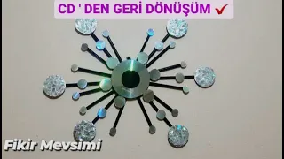 CD ' DEN GERİ DÖNÜŞÜM ❤ / 5 DAKİKADA YAP DUVARA AS / DIY