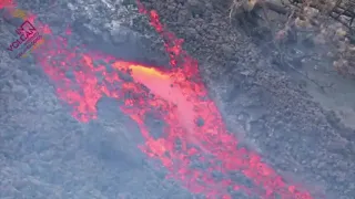 Día 71 de erupción: así fluye la lava este lunes en el volcán de La Palma