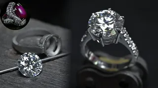 แหวนเพชรแท้ 6กรัต ตัวเรือนทองคำขาว How to make a diamond ring