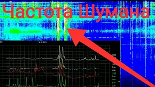 Обзор Резонанса Шумана на 17,1,2021  всплеск амплитуды, основная частота Шумана понижена.