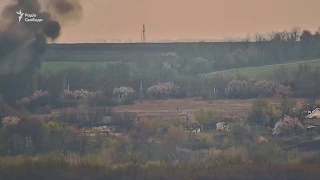 Момент взрыва машины ОБСЕ в Луганской области