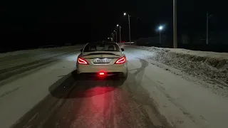 Extreme modified exhaust sound of CLS V8 BITURBO