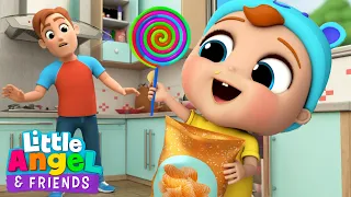 No More Lollipops and Snacks Baby John | Little Angel And Friends Kid Songs