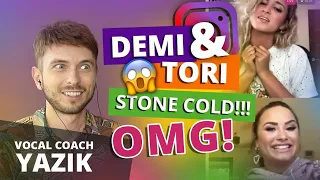 Vocal Coach YAZIK reaction to Demi Lovato & Tori Kelly - Stone Cold ON INSTA LIVE!