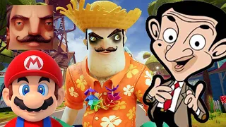 Hello Neighbor - New Neighbor Summer Mr Bean Mario Scary Teacher History Gameplay Walkthrough