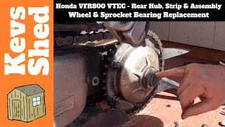 Honda VFR800 VTEC - Rear Hub, Strip & Assembly - Wheel & Sprocket Bearing Replacement