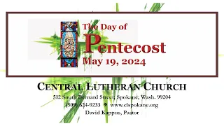 Worship Service  --  The Day of Pentecost